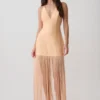 Abigail V Neck Fringe Maxi Dress – Orange