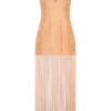 Abigail V Neck Fringe Maxi Dress – Orange
