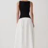 Acacia Contrast Sleeveless Maxi Dress – Black/White