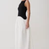 Acacia Contrast Sleeveless Maxi Dress – Black/White