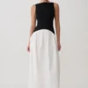 Acacia Contrast Sleeveless Maxi Dress – Black/White