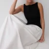 Acacia Contrast Sleeveless Maxi Dress – Black/White
