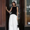 Acacia Contrast Sleeveless Maxi Dress – Black/White