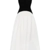 Acacia Contrast Sleeveless Maxi Dress – Black/White