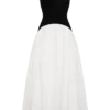 Acacia Contrast Sleeveless Maxi Dress – Black/White