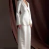 Ada Tailored Satin Blazer – Ivory Ada Tailored Satin Blazer – Ivory