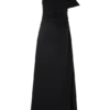 Adalyn One Shoulder Crepe Maxi Dress – Black