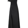 Adalyn One Shoulder Crepe Maxi Dress – Black