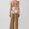 Adelaide Draped Satin Halter Top – Chain Print