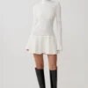 Adena Pointelle Knit Mini Dress – Ivory