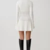 Adena Pointelle Knit Mini Dress – Ivory