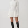 Adena Pointelle Knit Mini Dress – Ivory