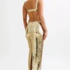 Adoria Sequin Cut Out Maxi Dress – Gold
