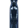 Adoria Sequin Cut Out Maxi Dress – Navy