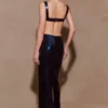 Adoria Sequin Cut Out Maxi Dress – Navy