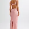 Adoria Sequin Cut Out Maxi Dress – Pale Pink