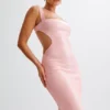 Adoria Sequin Cut Out Maxi Dress – Pale Pink
