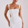 Adoria Sequin Cut Out Maxi Dress – White