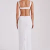 Adoria Sequin Cut Out Maxi Dress – White
