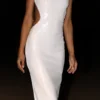 Adoria Sequin Cut Out Maxi Dress – White