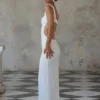 Adoria Sequin Cut Out Maxi Dress – White