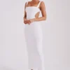 Adoria Sequin Cut Out Maxi Dress – White