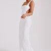 Adoria Sequin Cut Out Maxi Dress – White
