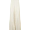 Adriana Satin Gathered Maxi Dress – Buttercream