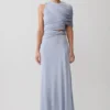 Adrienne One Shoulder Lurex Top – Pastel Blue