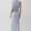 Adrienne One Shoulder Lurex Top – Pastel Blue