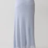Adrienne Lurex Knot Maxi Skirt – Pastel Blue