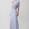 Adrienne One Shoulder Lurex Top – Pastel Blue