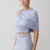 Adrienne One Shoulder Lurex Top – Pastel Blue