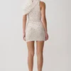 Adrienne One Shoulder Mesh Mini Dress – Polka Dot