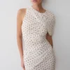 Adrienne One Shoulder Mesh Mini Dress – Polka Dot