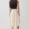 Adrienne One Shoulder Slinky Top – Chocolate