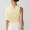 Adrienne One Shoulder Slinky Top – Lemon