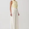 Adrienne One Shoulder Slinky Top – Lemon