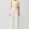Adrienne One Shoulder Slinky Top – Lemon