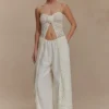 Aeline Strapless Crochet Knit Top – Ivory Aeline Strapless Crochet Knit Top – Ivory