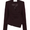 Agatha Square Neck Blazer – Plum Pinstripe