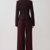 Agatha Square Neck Blazer – Plum Pinstripe