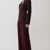 Agatha Square Neck Blazer – Plum Pinstripe