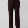 Agatha Straight Leg Suiting Pants – Plum Pinstripe