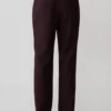 Agatha Straight Leg Suiting Pants – Plum Pinstripe
