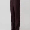 Agatha Straight Leg Suiting Pants – Plum Pinstripe