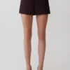 Agatha Suiting Shorts – Plum Pinstripe