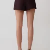 Agatha Suiting Shorts – Plum Pinstripe