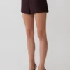 Agatha Suiting Shorts – Plum Pinstripe