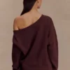 Aiden Slouchy Crew Jumper – Chocolate